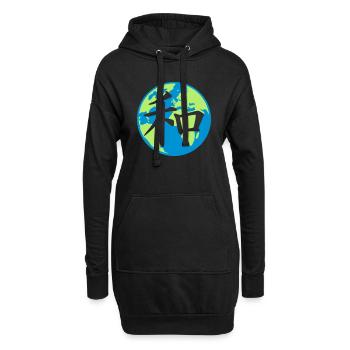 Japanisches Zeichen Weltfrieden - Hoodie-Kleid - Schwarz - Vorne