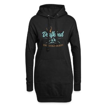 Dorfkind Berge Natur Heimat Geschenk - Hoodie-Kleid - Schwarz - Vorne