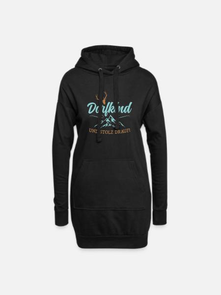 Dorfkind Berge Natur Heimat Geschenk - Hoodie-Kleid - Schwarz