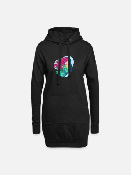 Mermaid - Hoodie-Kleid - Schwarz