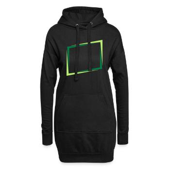 Signe de cadre rectangle - Sweat-shirt à capuche long Femme - noir - Devant