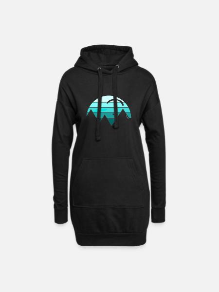 Gleitschirm Paragliding Berge Vintage - Hoodie-Kleid - Schwarz