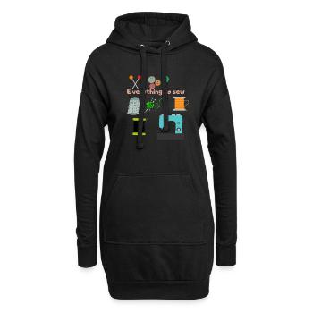 EVEYTHING À SEW - Sweat-shirt à capuche long Femme - noir - Devant