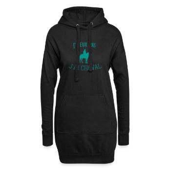 MEILLEUR VENTE j peux pas j ai CHEVAL - Sweat-shirt à capuche long Femme - noir - Devant