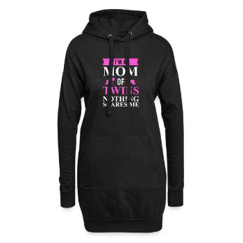 I’m a Mom of twins nothing scares me Geschenkidee - Hoodie-Kleid - Schwarz - Vorne