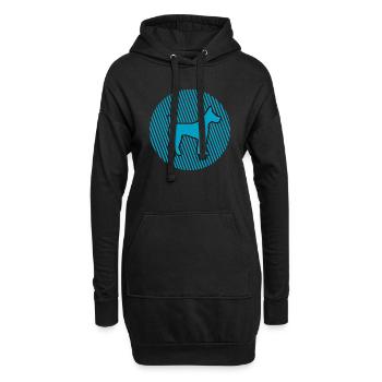 Chien chien - Sweat-shirt à capuche long Femme - noir - Devant