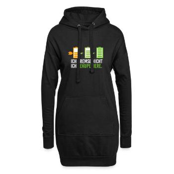Elektroauto Elektromobilität E Auto Rekuperieren - Hoodie-Kleid - Schwarz - Vorne