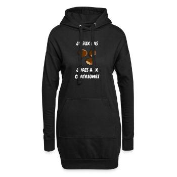 J’peux pas j’vais au châtaignes - Sweat-shirt à capuche long Femme - noir - Devant