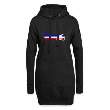 cycliste blanc national - Sweat-shirt à capuche long Femme - noir - Devant
