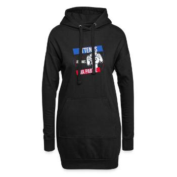 Attends Je Finis ma Partie Battle - Sweat-shirt à capuche long Femme - noir - Devant
