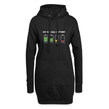 My social battery people Introvert Geschenk - Hoodie-Kleid - Schwarz - Vorne