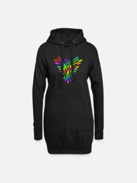 Phoenix Bogen in Himmel - Hoodie-Kleid - Schwarz