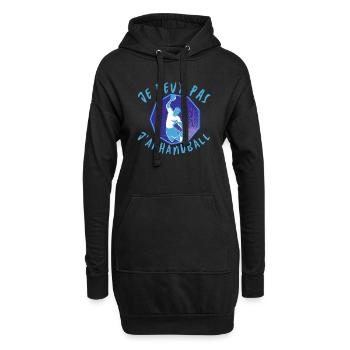 Je peux pas j'ai handball cadeau humoristique - Sweat-shirt à capuche long Femme - noir - Devant