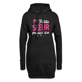 petite sœur qui déchire - Sweat-shirt à capuche long Femme - noir - Devant