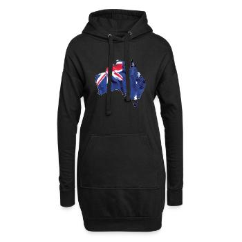Echte Australien Flagge – Flag Map - Hoodie-Kleid - Schwarz - Vorne