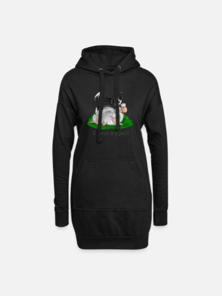 Border Collie - Hoodie-Kleid - Schwarz
