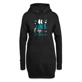 40 ans l'âge de la perfection cadeau humoristique - Sweat-shirt à capuche long Femme - noir - Devant