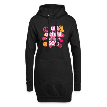 Ich bin ein Kind des 60er Original Design - Hoodie-Kleid - Schwarz - Vorne