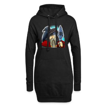 Haarglättung Odin - Hoodie-Kleid - Schwarz - Vorne