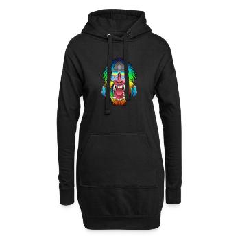 Affe Babouian Musique DJ - Afrique Collection - Sweat-shirt à capuche long Femme - noir - Devant