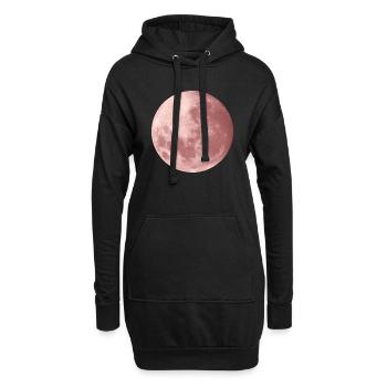 Mond in Roségold - Hoodie-Kleid - Schwarz - Vorne