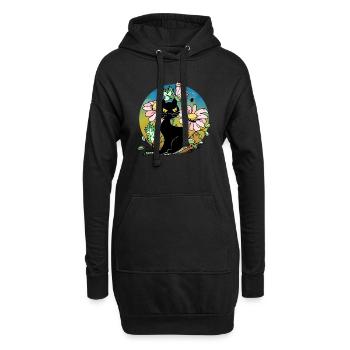 Chat - Sweat-shirt à capuche long Femme - noir - Devant