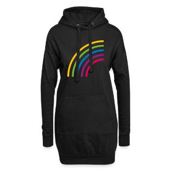 DEMI-ARC-EN-CIEL - Sweat-shirt à capuche long Femme - noir - Devant