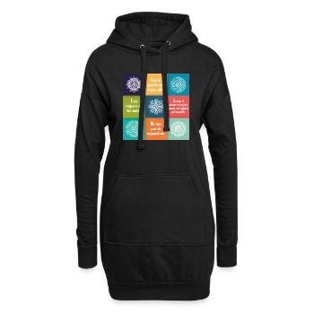 4 ACCORDS TOLTEQUES - Sweat-shirt à capuche long Femme - noir - Devant