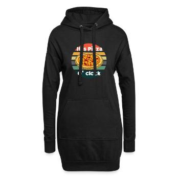 It s pizza o' clock - Hoodie-Kleid - Schwarz - Vorne