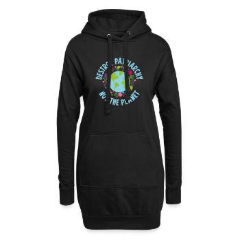 Destroy patriarche femme féministe féministe - Sweat-shirt à capuche long Femme - noir - Devant