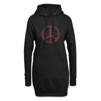 Signe de paix - Sweat-shirt à capuche long Femme - noir - Devant