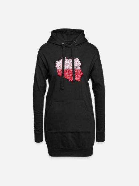 Poland Flag, Polish Flag, Poland Flag - Hoodie Dress - black