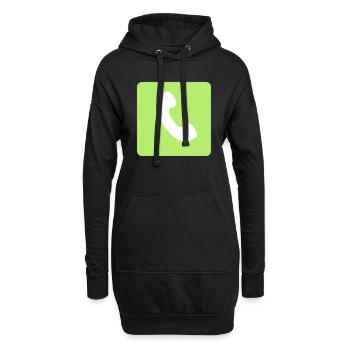 Anruf antwortet - Hoodie-Kleid - Schwarz - Vorne
