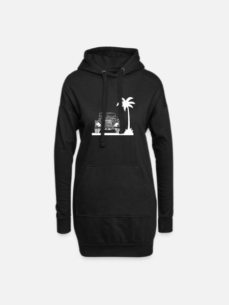 Auto - Hoodie-Kleid - Schwarz