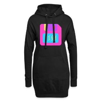 Disque - Sweat-shirt à capuche long Femme - noir - Devant