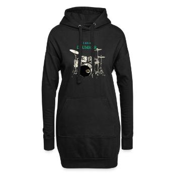 I am a Drummer Schlagzeuger Schlagzeug - Hoodie-Kleid - Schwarz - Vorne