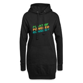 Plant Powered Runner Jogger Lustige Geschenkidee - Hoodie-Kleid - Schwarz - Vorne
