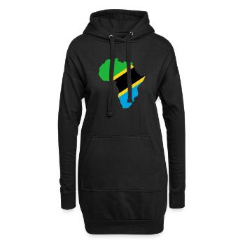 Tanzania flag - Hoodie-Kleid - Schwarz - Vorne