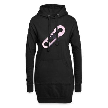 Pin - Hoodie-Kleid - Schwarz - Vorne