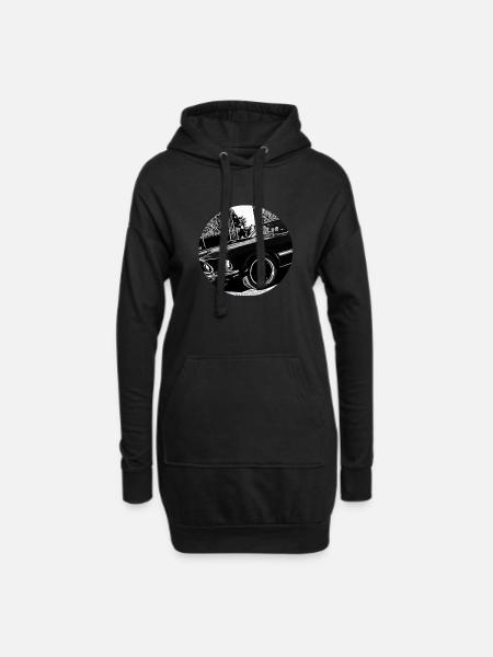 Auto - Hoodie-Kleid - Schwarz