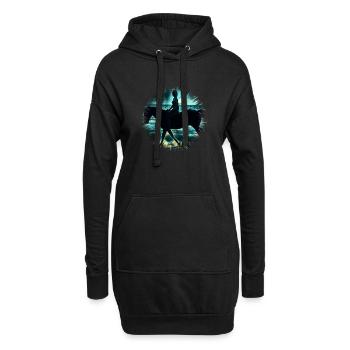 Monter - Sweat-shirt à capuche long Femme - noir - Devant