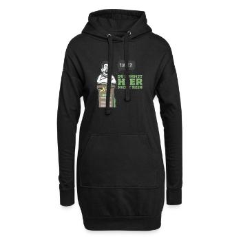 Bioabfall Produkt Motive Micha Tonne Slogan - Hoodie-Kleid - Schwarz - Vorne