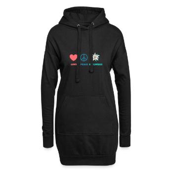 Love Peace Edelweiss Alpen Amants Idée cadeau - Sweat-shirt à capuche long Femme - noir - Devant