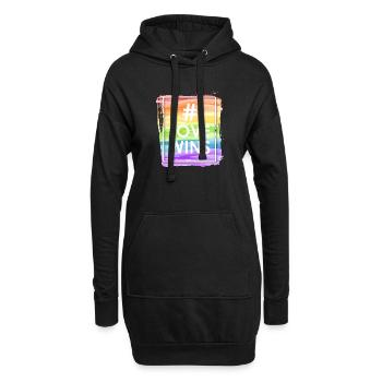 L’amour gagne - Sweat-shirt à capuche long Femme - noir - Devant