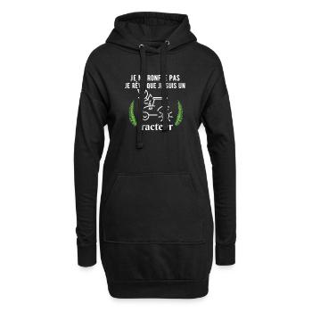 Ich schnarche nicht, ich träume, dass ich ein Traktor bin. - Hoodie-Kleid - Schwarz - Vorne
