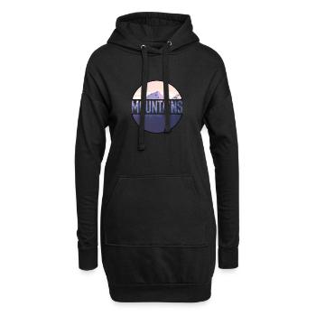 Berge - Hoodie-Kleid - Schwarz - Vorne