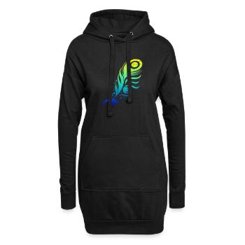 Pfauenfeder Feder Tribal Tattoo Geschenkidee - Hoodie-Kleid - Schwarz - Vorne
