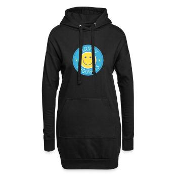 Glückliche Gedanken - Hoodie-Kleid - Schwarz - Vorne