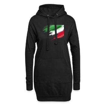 Drapeau italien - Sweat-shirt à capuche long Femme - noir - Devant