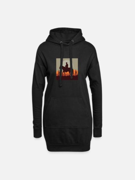 Westernreiter - Hoodie-Kleid - Schwarz